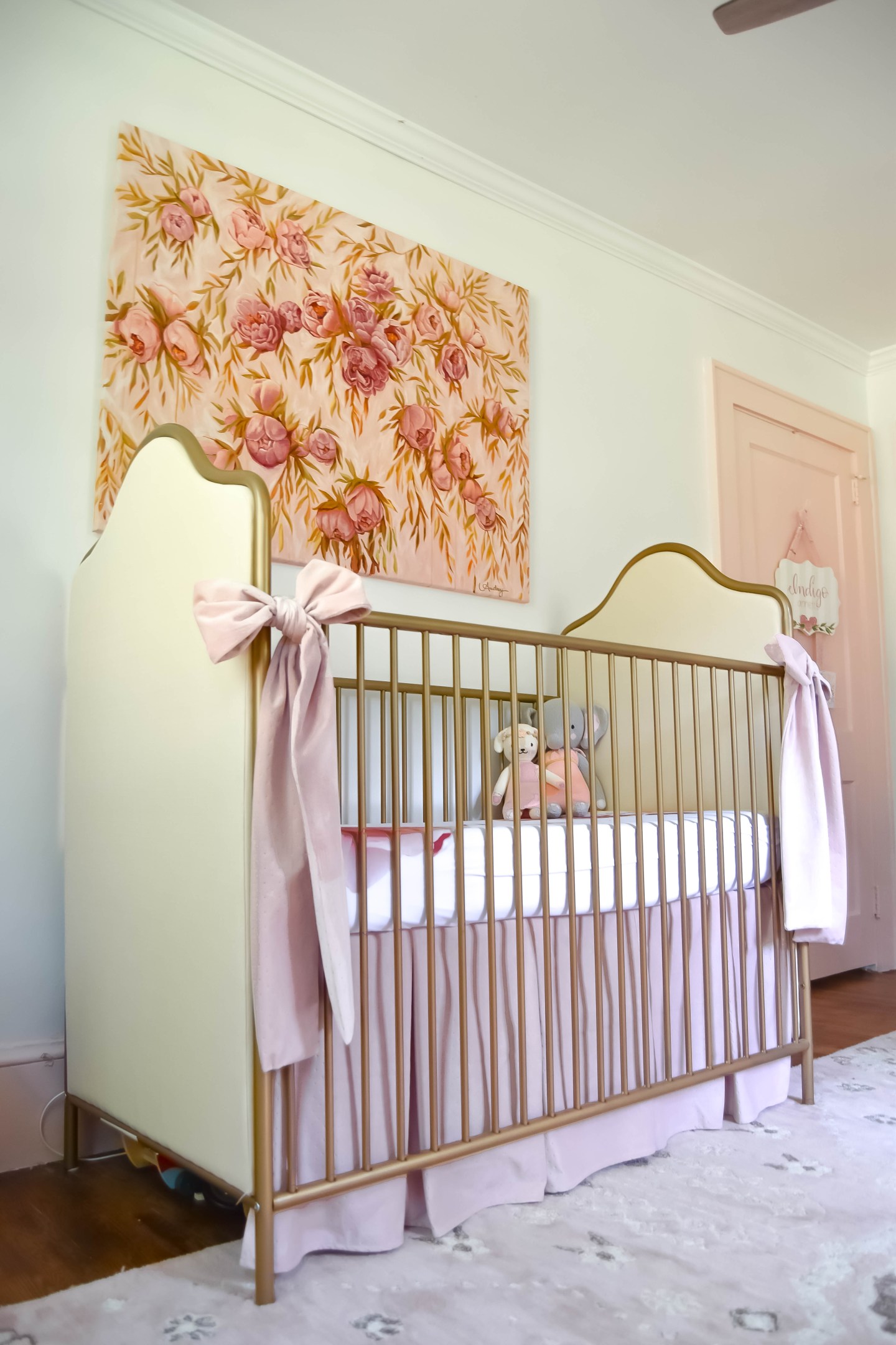 Classic whimsical baby girl newborn nursery colorful baby room the audrey reel indigo scandinavian home decor benjamin moore pleasant pink southern