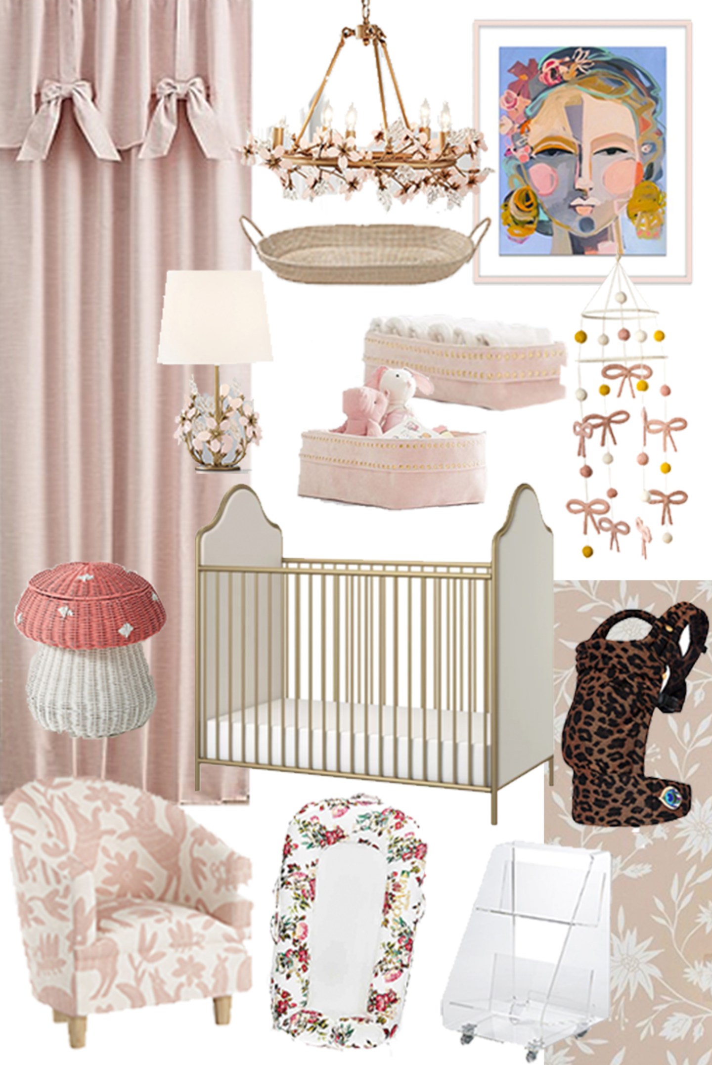 Decorating a Girl Nursery; Nursery Moodboard; Home Design; Interiors